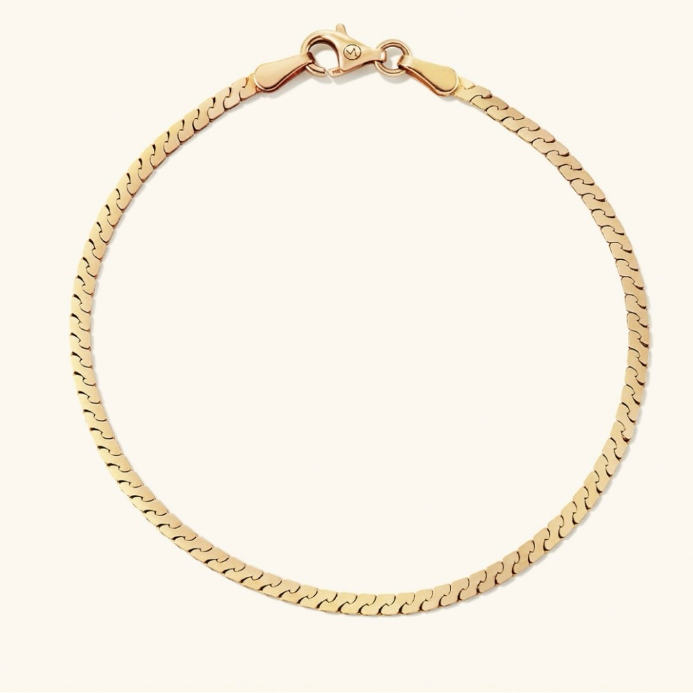 Mejuri Serpentine Chain Bracelet | 14k Gold | Size L